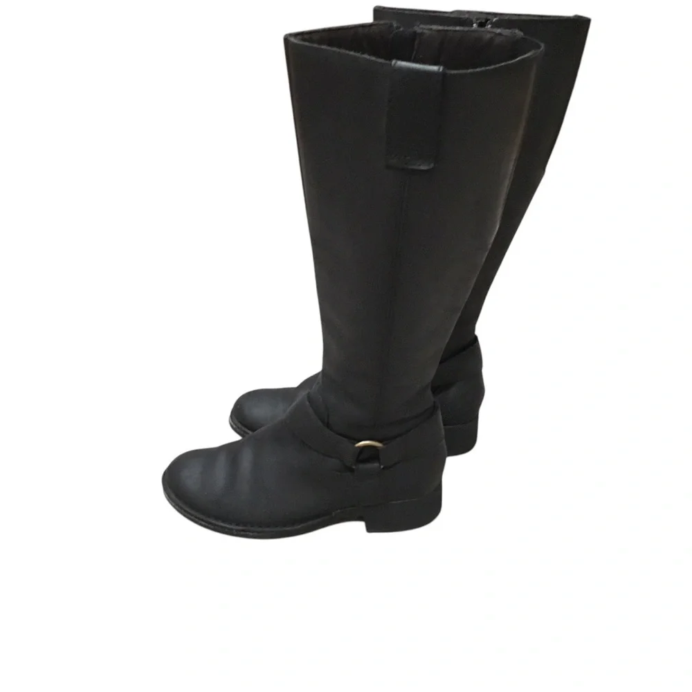 Clarks Black Leather Knee-High Boots 6.5